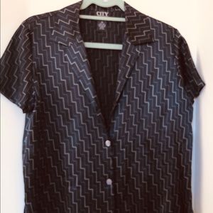 City Silk button down short sleeve silk shirt